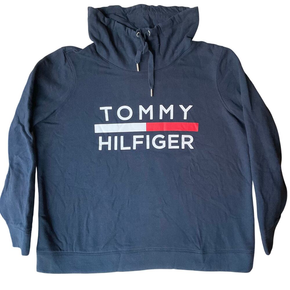 Tommy Hilfiger Sport Women’s Long Sleeve Turtleneck Sweatshirt size XL, Blue